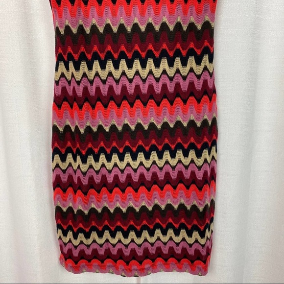Calvin Klein Black&Red Zig Zag Print Sweater Dress Sz.10 - Picture 5 of 14